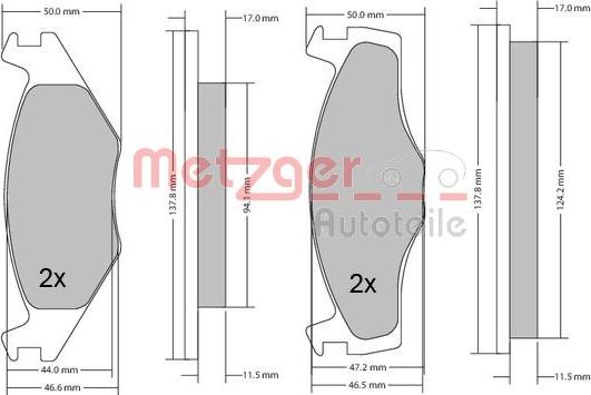 Metzger 1170103 - Bremsbelagsatz, Scheibenbremse alexcarstop-ersatzteile.com