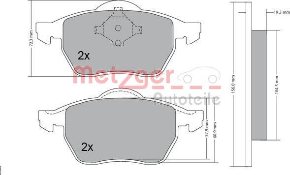 Metzger 1170114 - Bremsbelagsatz, Scheibenbremse alexcarstop-ersatzteile.com