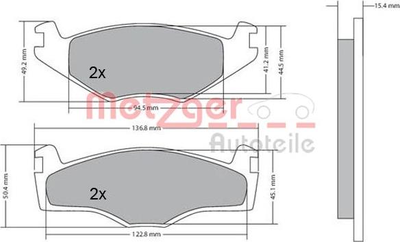 Metzger 1170136 - Bremsbelagsatz, Scheibenbremse alexcarstop-ersatzteile.com