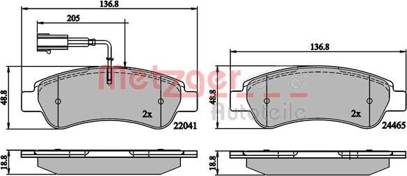 Metzger 1170899 - Bremsbelagsatz, Scheibenbremse alexcarstop-ersatzteile.com