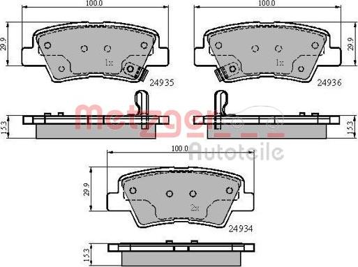 Metzger 1170863 - Bremsbelagsatz, Scheibenbremse alexcarstop-ersatzteile.com