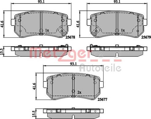 Metzger 1170886 - Bremsbelagsatz, Scheibenbremse alexcarstop-ersatzteile.com