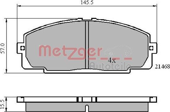 Metzger 1170872 - Bremsbelagsatz, Scheibenbremse alexcarstop-ersatzteile.com