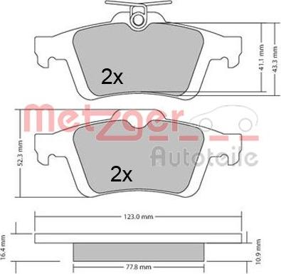 Metzger 1170343 - Bremsbelagsatz, Scheibenbremse alexcarstop-ersatzteile.com