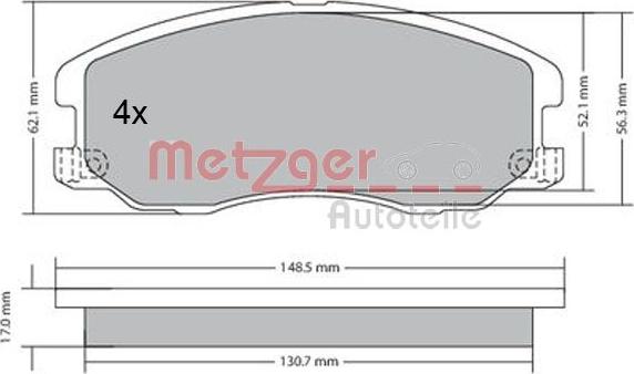 Metzger 1170358 - Bremsbelagsatz, Scheibenbremse alexcarstop-ersatzteile.com