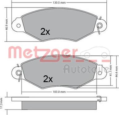 Metzger 1170330 - Bremsbelagsatz, Scheibenbremse alexcarstop-ersatzteile.com