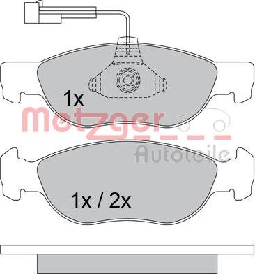 Metzger 1170338 - Bremsbelagsatz, Scheibenbremse alexcarstop-ersatzteile.com