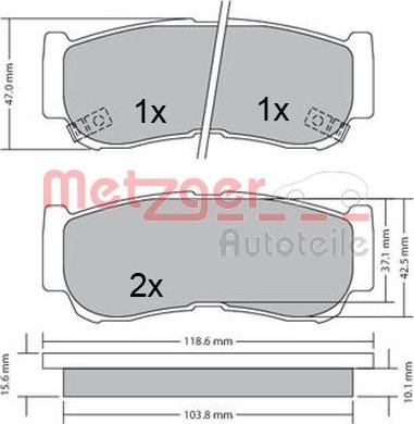 Metzger 1170325 - Bremsbelagsatz, Scheibenbremse alexcarstop-ersatzteile.com