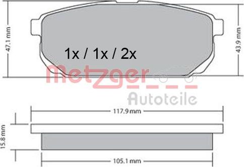 Metzger 1170298 - Bremsbelagsatz, Scheibenbremse alexcarstop-ersatzteile.com