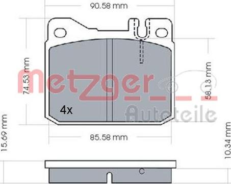 Metzger 1170244 - Bremsbelagsatz, Scheibenbremse alexcarstop-ersatzteile.com