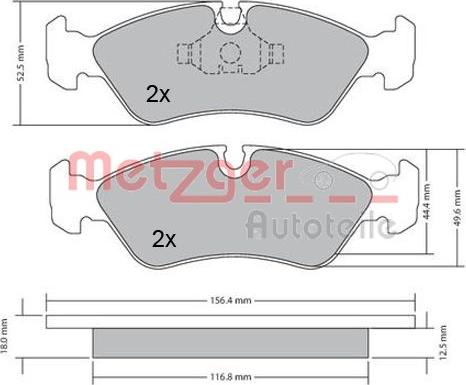 Metzger 1170252 - Bremsbelagsatz, Scheibenbremse alexcarstop-ersatzteile.com