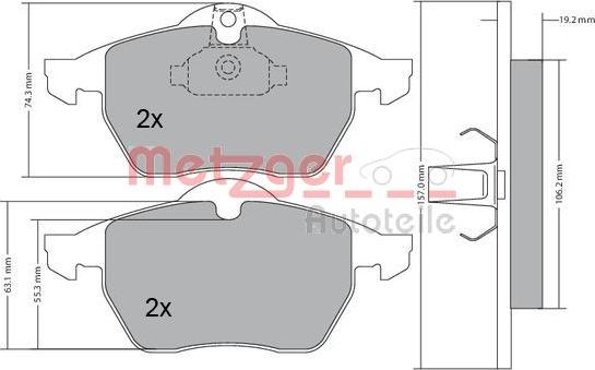 Metzger 1170216 - Bremsbelagsatz, Scheibenbremse alexcarstop-ersatzteile.com