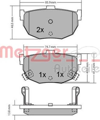 Metzger 1170212 - Bremsbelagsatz, Scheibenbremse alexcarstop-ersatzteile.com