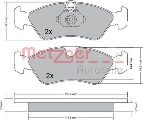 Metzger 1170235 - Bremsbelagsatz, Scheibenbremse alexcarstop-ersatzteile.com