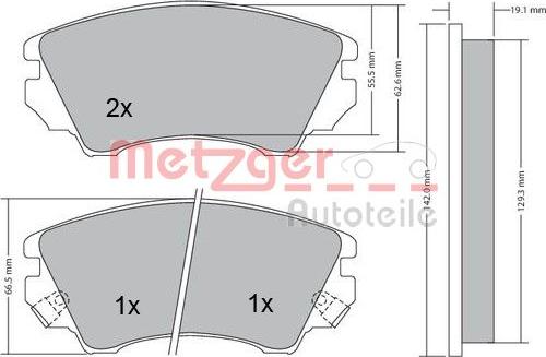 Metzger 1170221 - Bremsbelagsatz, Scheibenbremse alexcarstop-ersatzteile.com