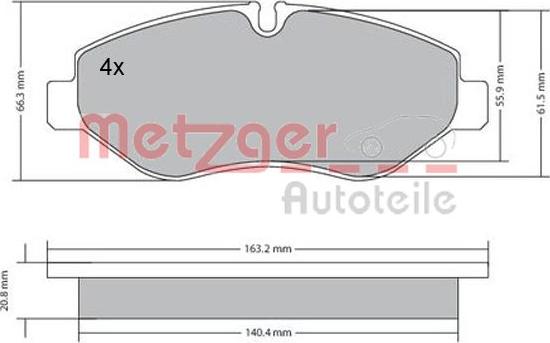 Metzger 1170271 - Bremsbelagsatz, Scheibenbremse alexcarstop-ersatzteile.com