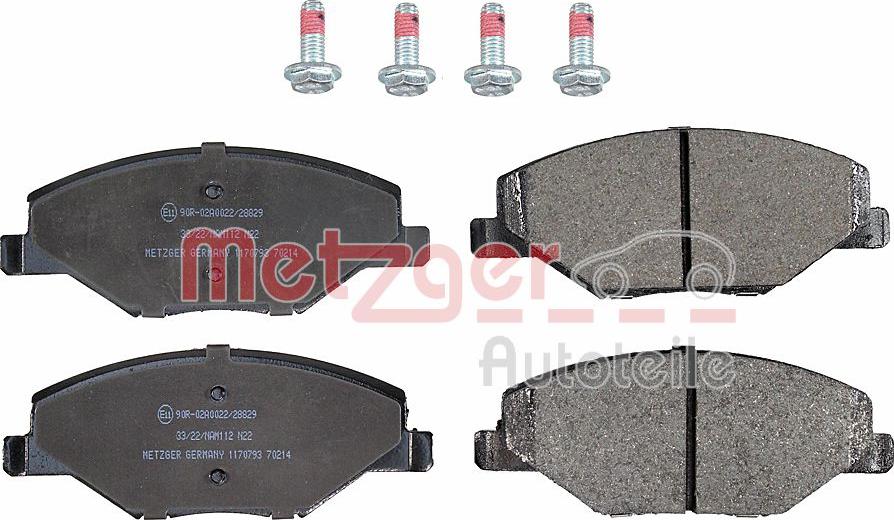 Metzger 1170793 - Bremsbelagsatz, Scheibenbremse alexcarstop-ersatzteile.com