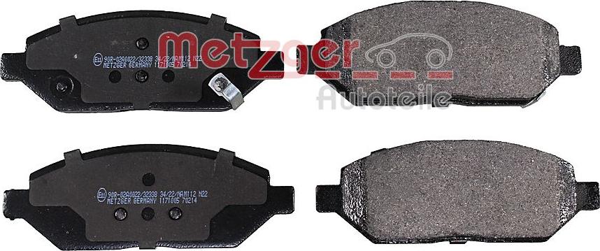 Metzger 1171005 - Bremsbelagsatz, Scheibenbremse alexcarstop-ersatzteile.com