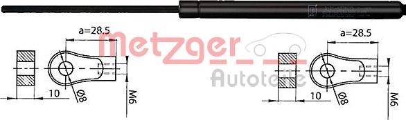 Metzger 2110405 - Gasfeder, Motorhaube alexcarstop-ersatzteile.com