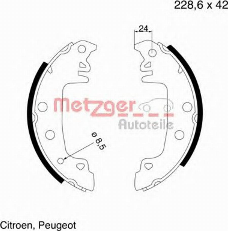 Metzger MG426 - Bremsbackensatz alexcarstop-ersatzteile.com