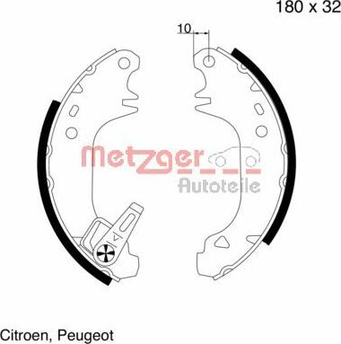 Metzger MG 508 - Bremsbackensatz alexcarstop-ersatzteile.com