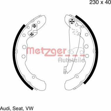 Metzger MG 572 - Bremsbackensatz alexcarstop-ersatzteile.com