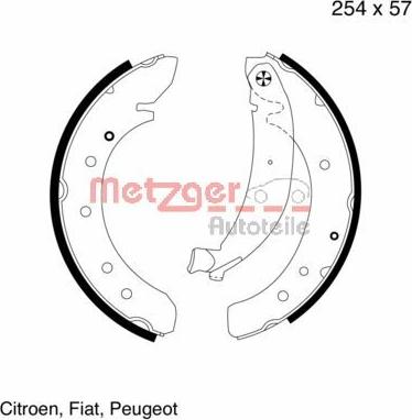 Metzger MG 620 - Bremsbackensatz alexcarstop-ersatzteile.com