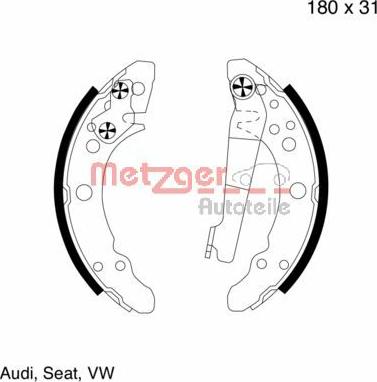 Metzger MG 343 - Bremsbackensatz alexcarstop-ersatzteile.com