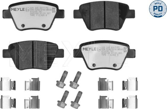 Meyle 025 245 6317/PD - Bremsbelagsatz, Scheibenbremse alexcarstop-ersatzteile.com