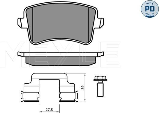 Meyle 025 246 0617-2/PD - Bremsbelagsatz, Scheibenbremse alexcarstop-ersatzteile.com