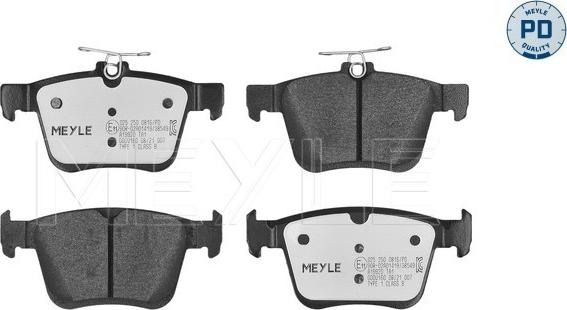 Meyle 025 250 0816/PD - Bremsbelagsatz, Scheibenbremse alexcarstop-ersatzteile.com