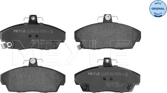 Meyle 025 215 1518/W - Bremsbelagsatz, Scheibenbremse alexcarstop-ersatzteile.com