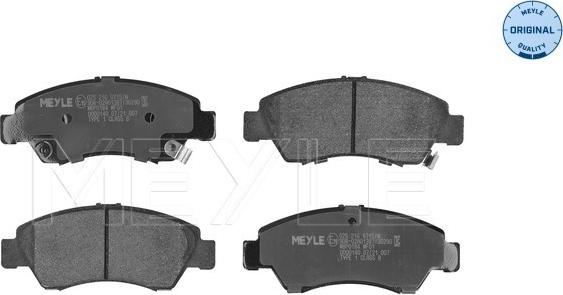 Meyle 025 216 9715/W - Bremsbelagsatz, Scheibenbremse alexcarstop-ersatzteile.com