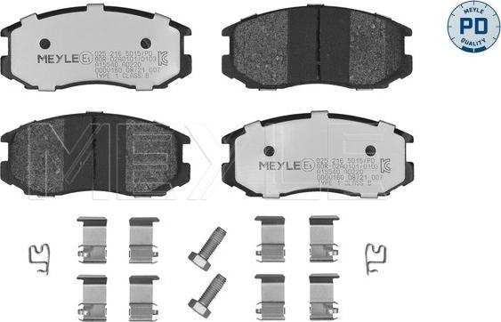 Meyle 025 216 5015/PD - Bremsbelagsatz, Scheibenbremse alexcarstop-ersatzteile.com