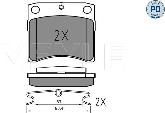 Meyle 025 216 3517/PD - Bremsbelagsatz, Scheibenbremse alexcarstop-ersatzteile.com