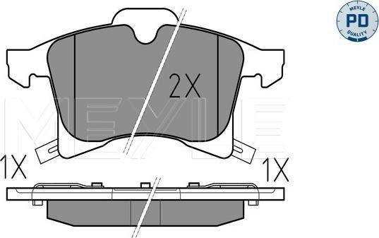 Meyle 025 283 3219/PD - Bremsbelagsatz, Scheibenbremse alexcarstop-ersatzteile.com