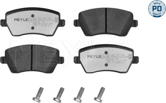 Meyle 025 239 7317/PD - Bremsbelagsatz, Scheibenbremse alexcarstop-ersatzteile.com