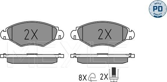 Meyle 025 235 9718/PD - Bremsbelagsatz, Scheibenbremse alexcarstop-ersatzteile.com