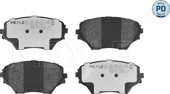 Meyle 025 235 8517/PD - Bremsbelagsatz, Scheibenbremse alexcarstop-ersatzteile.com