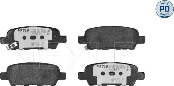 Meyle 025 238 7114/PD - Bremsbelagsatz, Scheibenbremse alexcarstop-ersatzteile.com