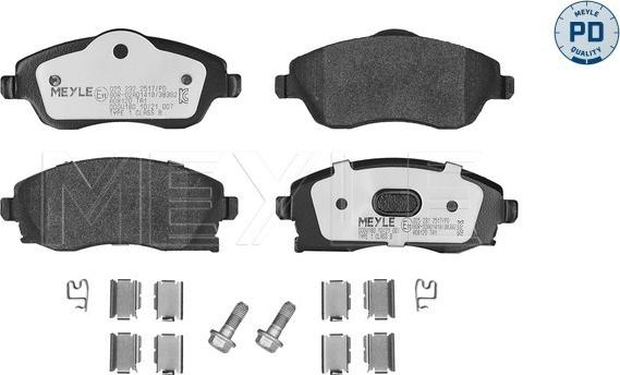 Meyle 025 232 2517/PD - Bremsbelagsatz, Scheibenbremse alexcarstop-ersatzteile.com