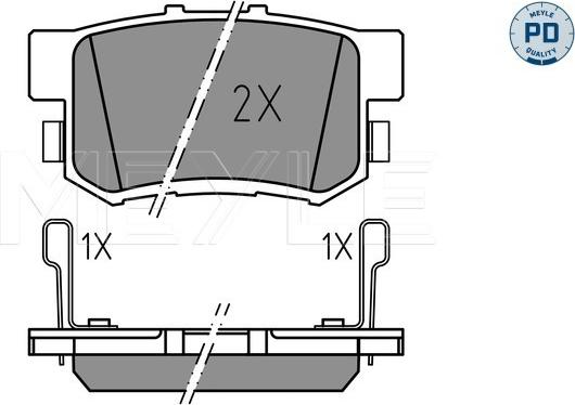 Meyle 025 237 3615/PD - Bremsbelagsatz, Scheibenbremse alexcarstop-ersatzteile.com