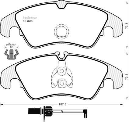 MGA 951 - Bremsbelagsatz, Scheibenbremse alexcarstop-ersatzteile.com