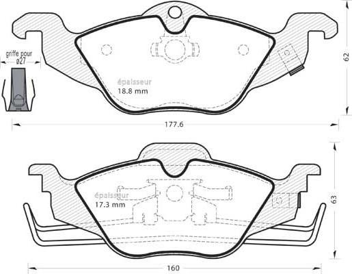 4U Autoparts 22305OP - Bremsbelagsatz, Scheibenbremse alexcarstop-ersatzteile.com