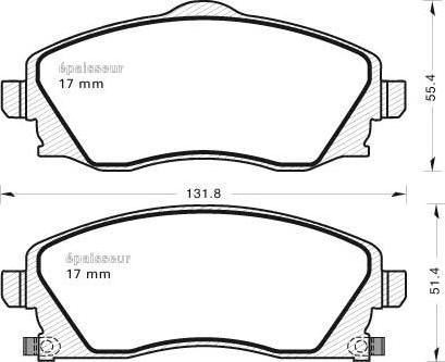 MGA 488 - Bremsbelagsatz, Scheibenbremse alexcarstop-ersatzteile.com