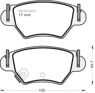 R Brake RB1271 - Bremsbelagsatz, Scheibenbremse alexcarstop-ersatzteile.com