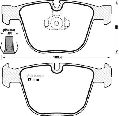 OEMparts 34116753305 - Bremsbelagsatz, Scheibenbremse alexcarstop-ersatzteile.com