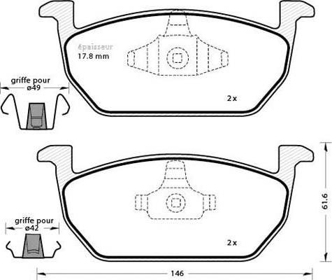 ATE 607335 - Bremsbelagsatz, Scheibenbremse alexcarstop-ersatzteile.com