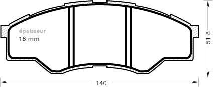 MGA 881 - Bremsbelagsatz, Scheibenbremse alexcarstop-ersatzteile.com