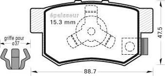 MGA 834 - Bremsbelagsatz, Scheibenbremse alexcarstop-ersatzteile.com